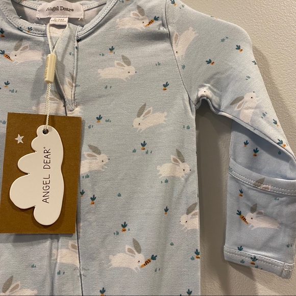 Angel Dear Pajamas Blue Bunny Footed Pajamas Soft Bamboo Blend